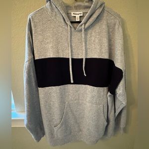 Black & Gray Hooded Sweatshirt by Abound Size 1X